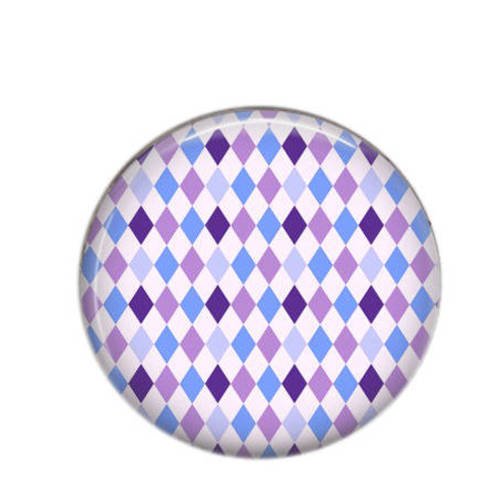 Cabochon rond résine 25mm bleu violet 12 