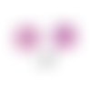 5 x pendentif fleur 12mm nacre violet parme  [pena-06] 