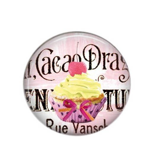 Cabochon rond résine 25mm cupcake 04 