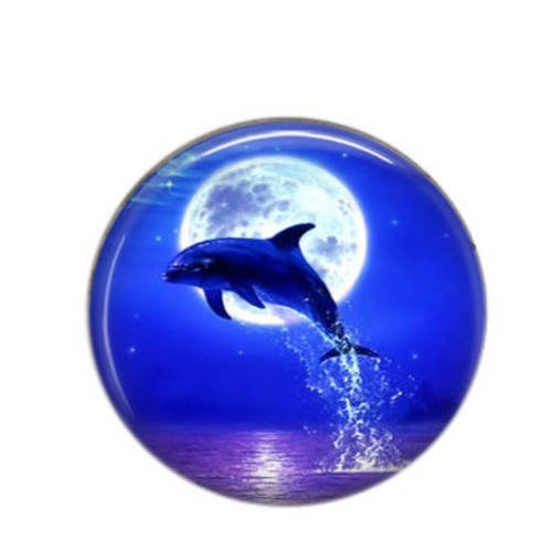 Cabochon rond résine 25mm clair de lune 19 