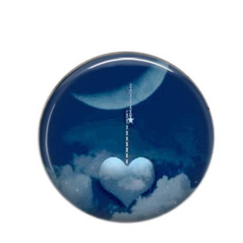 Cabochon rond résine 25mm clair de lune 18 