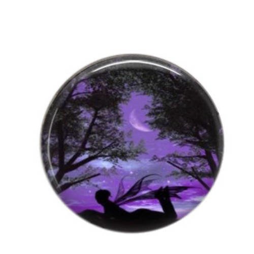 Cabochon rond résine 25mm clair de lune 04 