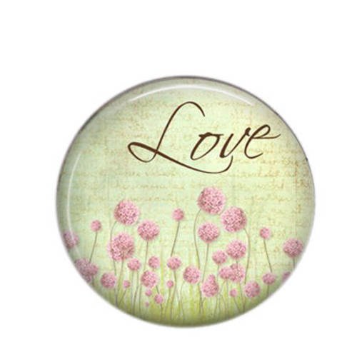 Cabochon rond résine 25mm love 31 