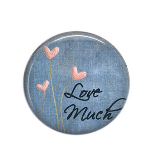 Cabochon rond résine 25mm love 25 