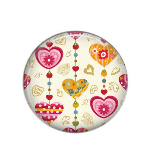 Cabochon rond résine 25mm love 14 