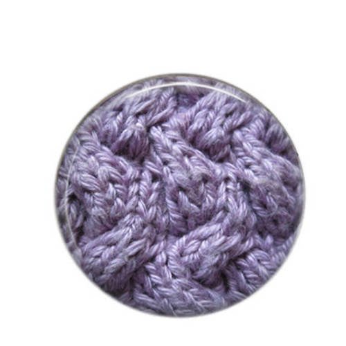 Cabochon rond résine 25mm  tricot laine 14 