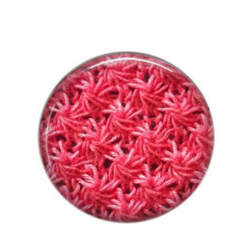 Cabochon rond résine 25mm tricot laine 03 