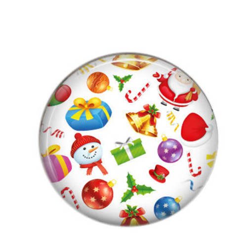 Cabochon rond résine 25mm  couleurs de noël 37 