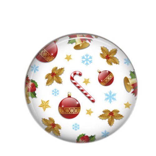 Cabochon rond résine 25mm  couleurs de noël 32 