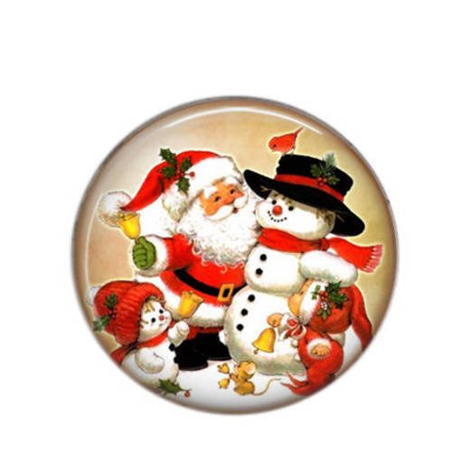 Cabochon rond résine 25mm  noël 22 