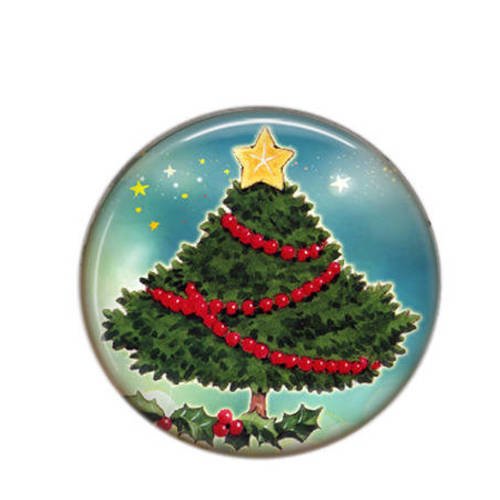 Cabochon rond résine 25mm  noël 21 