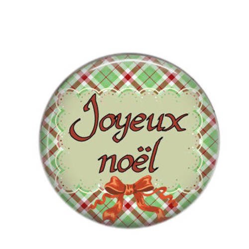 Cabochon rond résine 25mm  couleurs noël 28 