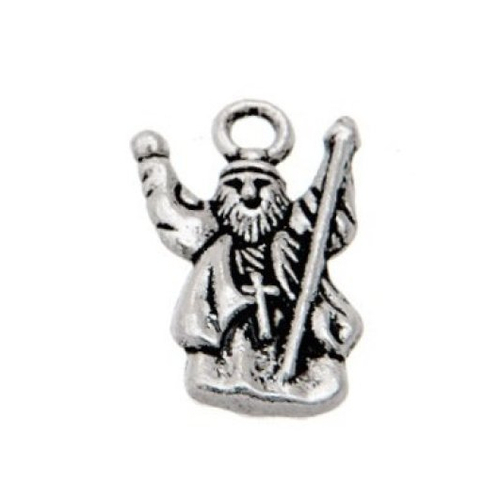 Breloque personnage religieux, métal argenté, vendu à l'unité (1004)