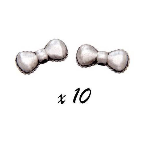 10 x perles intercalaire noeuds 12mm métal argenté 