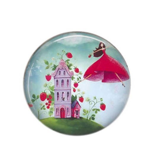Cabochon rond résine 25mm happy girl 20 