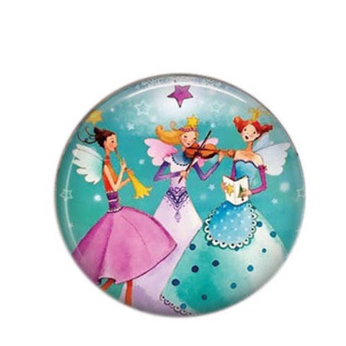 Cabochon rond résine 25mm happy girl 19 