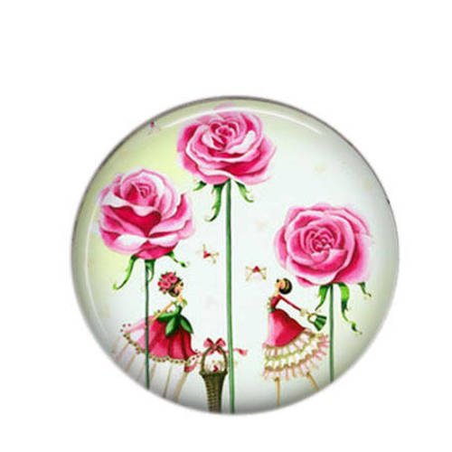 Cabochon rond résine 25mm happy girl 17 