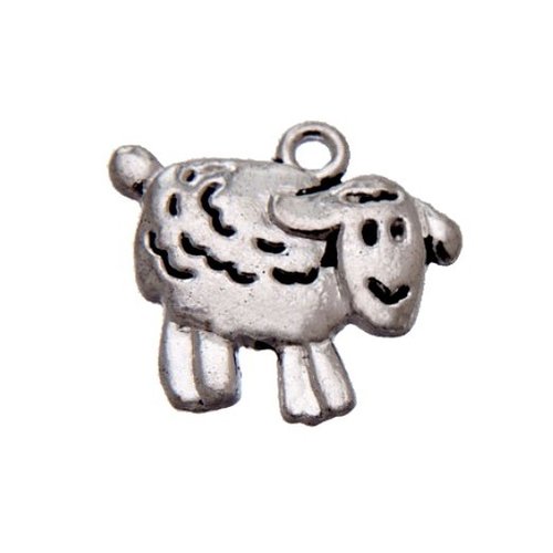 Breloque mouton, métal argenté, vendu à l'unité (558)