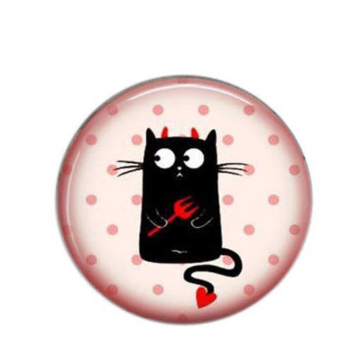 Cabochon rond résine 25mm chat 31 