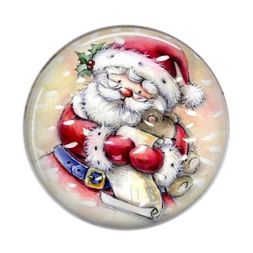 Cabochon rond résine 25mm joyeux noël 74