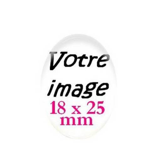 Cabochon ovale résine 18 x 25 mm personnalisé photo/image au choix