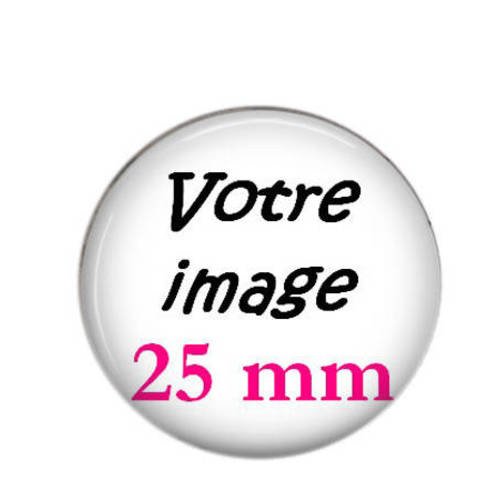 Cabochon rond résine 25mm personnalisable photo/image au choix
