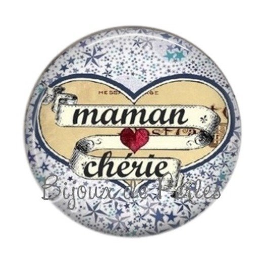 Cabochon rond résine 25mm maman 73