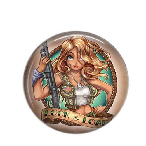 Cabochon résine 25mm princesse tattoo 11 