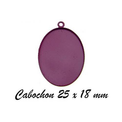 1 support cabochon métal coloré violet 