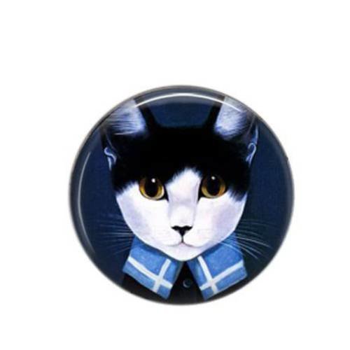 Cabochon rond résine 25mm chat 22 