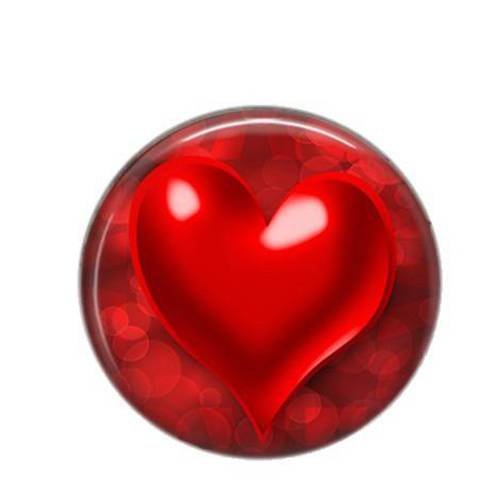 Cabochon résine 25mm coeur love 15 