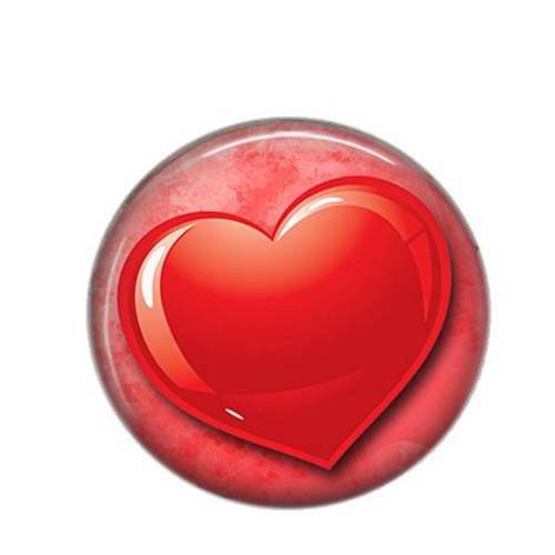 Cabochon résine 25mm coeur love 14 