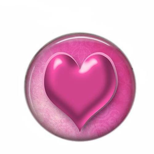 Cabochon résine 25mm coeur love 07 
