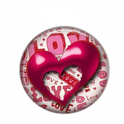 Cabochon résine 25mm coeur love 02 