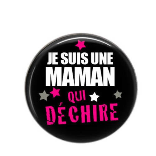 Cabochon rond résine 25mm maman 22 
