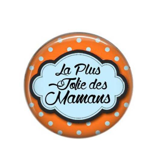 Cabochon rond résine 25mm maman 10 