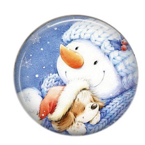 Cabochon rond résine 25mm joyeux noël 37