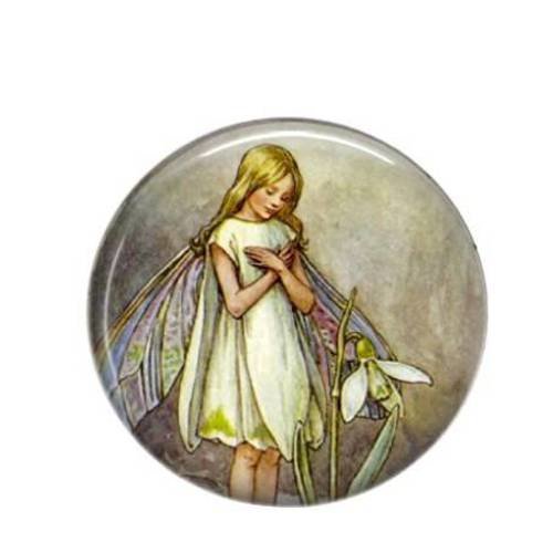 Cabochon rond résine 25mm fée lutin 04 