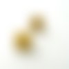 Boucles d'oreilles perles jaune pailleté