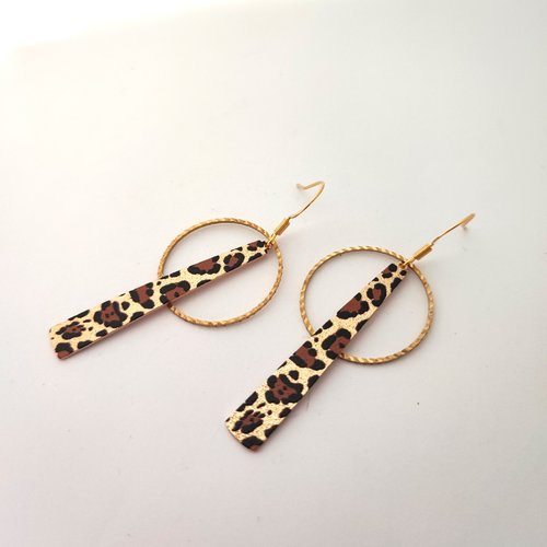 Boucles d'oreilles motif léopard