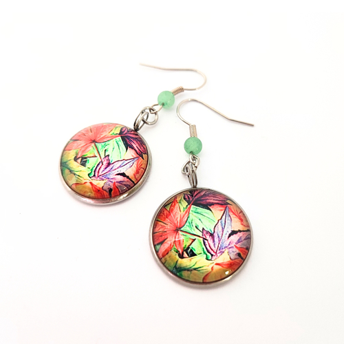 Boucles d'oreilles motifs feuilles d'érable