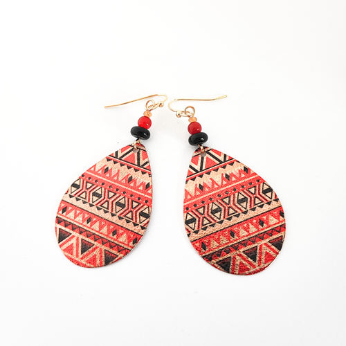 Boucles d'oreilles gouttes motifs africain
