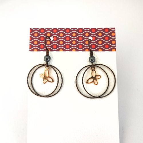 Boucles d'oreilles papillon doré