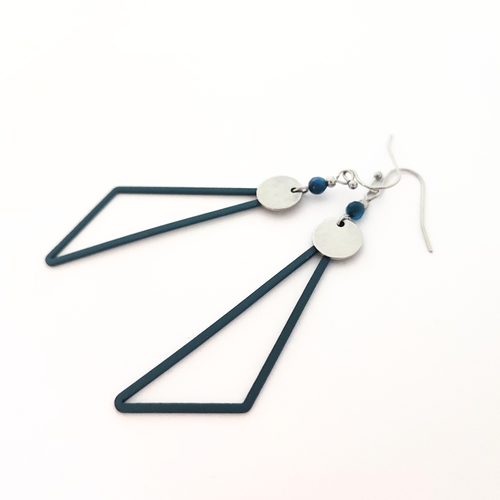 Boucles d'oreilles triangles bleus