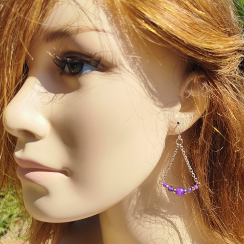 Boucles d'oreilles perles améthyste
