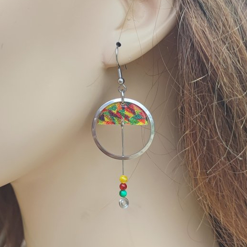 Boucles d’oreilles originales et colorées, en acier inoxydable