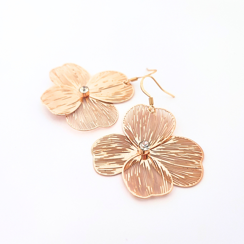 Boucles d'oreilles fleurs doré