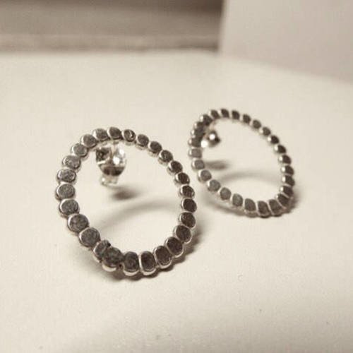 Clous d'oreilles ovales en argent massif 925