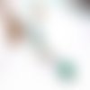Pendentif vert menthe en argent massif 925 sur ruban de soie, avec pierres precieuses chrysoprase fluorite et aventurine, fait main