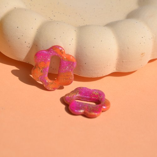 Les romy – pampilles interchangeables fleurs colorées – bijoux faits main